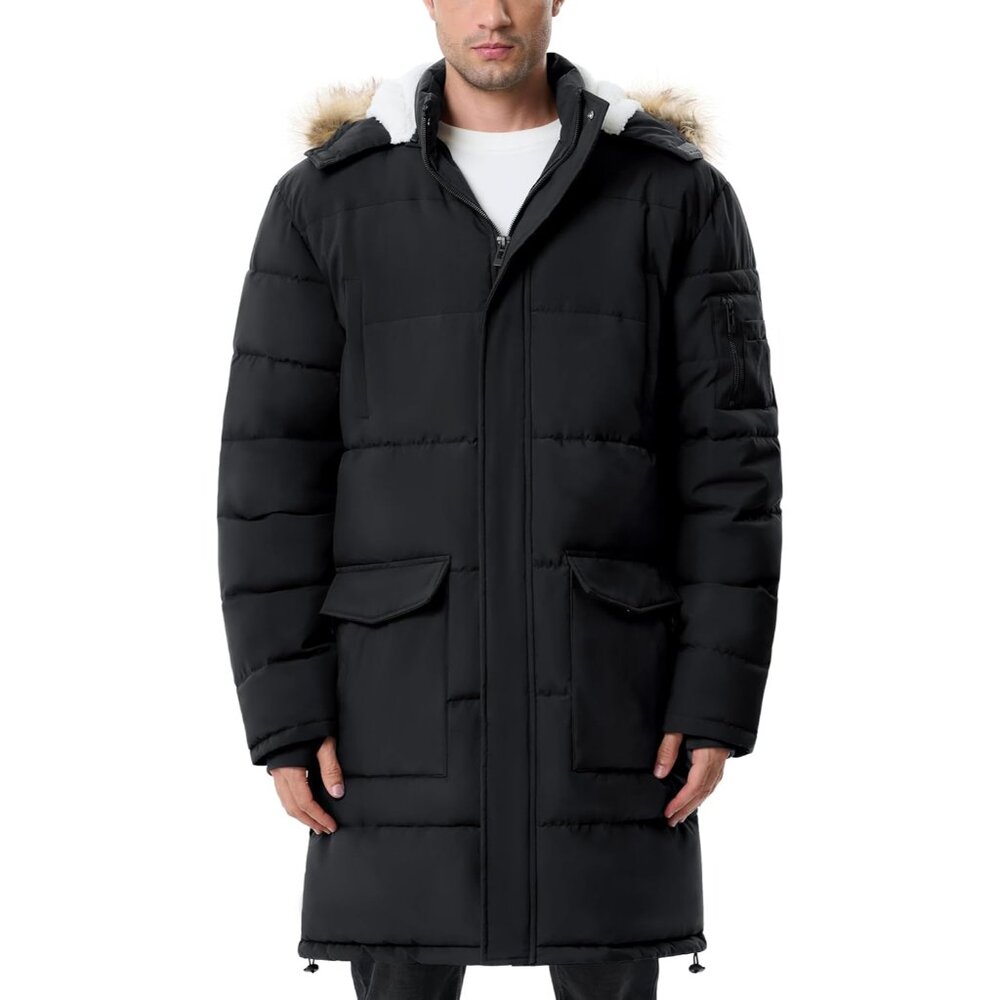 Winter Coats For Men Winter Jackets Water Resistant Warm Thicken Puffy Hooded In - Picture 1 of 6